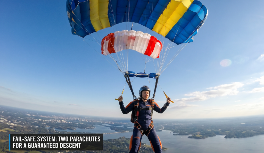 two parachutes