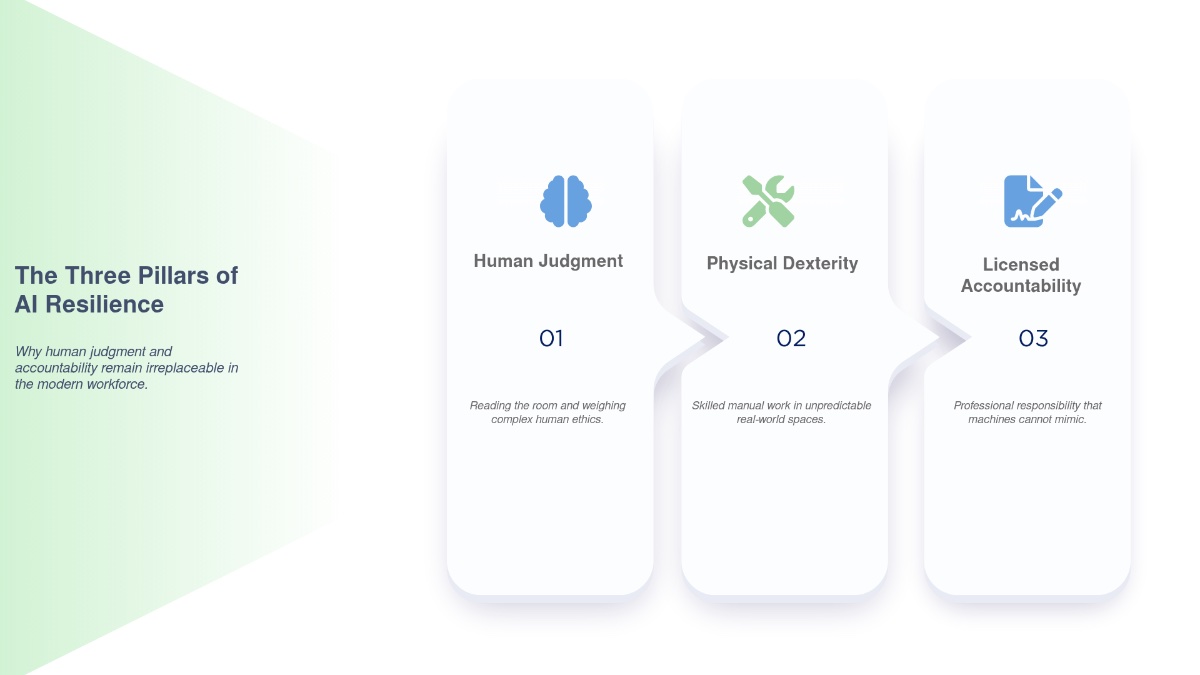 Infographic: In my view, the term "AI-proof" is a bit of a trick; it implies a total immunity that just doesn't e